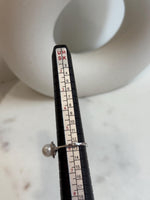 Super Value!  7.4mm extreme luster Australian Ocean Cold white Pearl  S925 silver minimalist adjustable ring unique gift for her