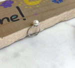Super Value!  7.5mm extreme luster Australian Ocean Cold white Pearl  S925 silver minimalist adjustable ring unique gift for her anniversary