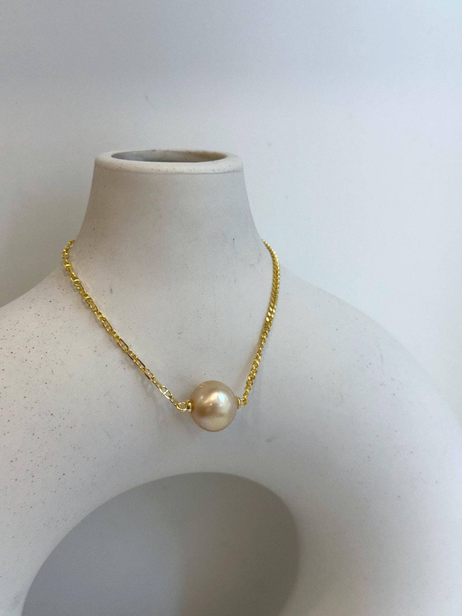 11.3mm strong luster south sea golden Pearl s925 silver AB adjustable daily office bracelet. To 8.1”