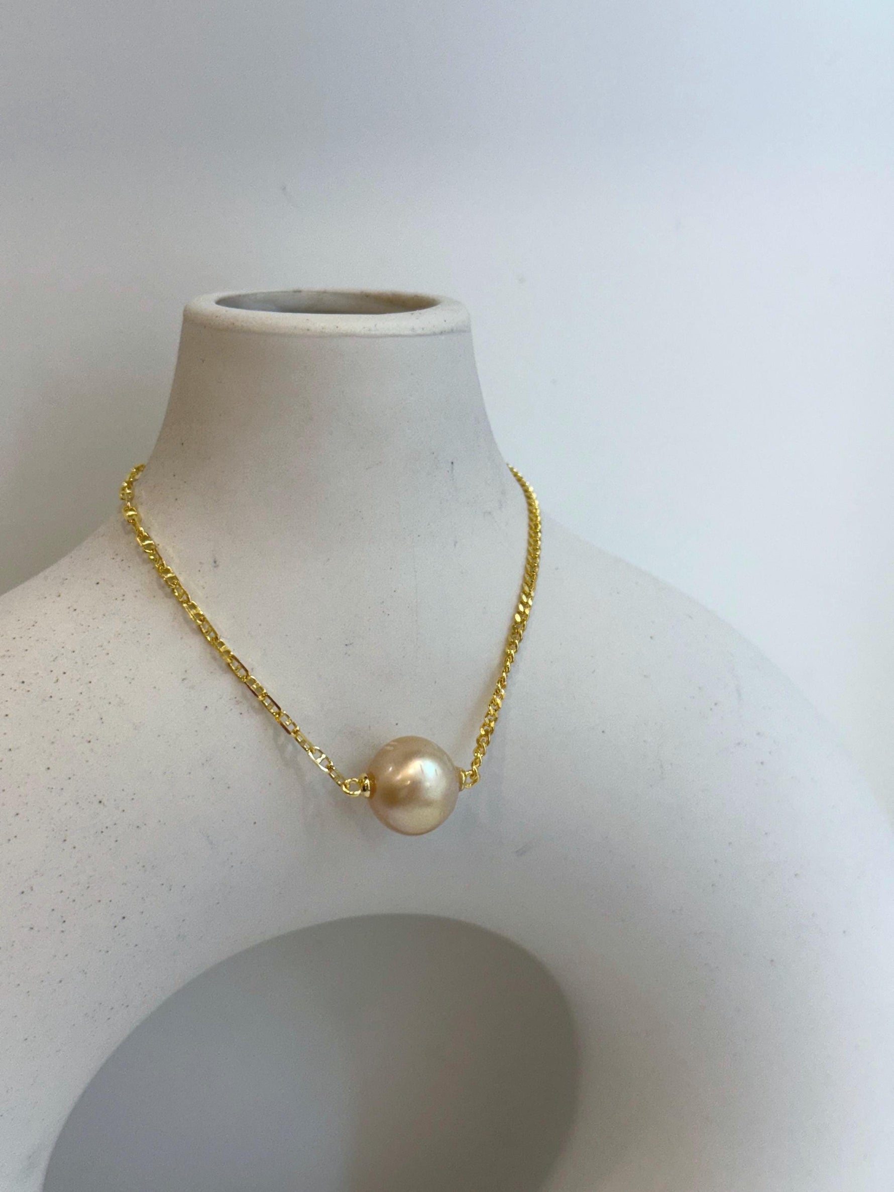 11.3mm strong luster south sea golden Pearl s925 silver AB adjustable daily office bracelet. To 8.1”