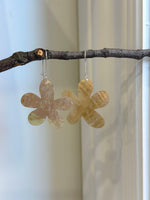 Large Natural Metallic Iridescent Shell S925 silver vintage cool floral earring Hoops gift for her. 4.9cm high