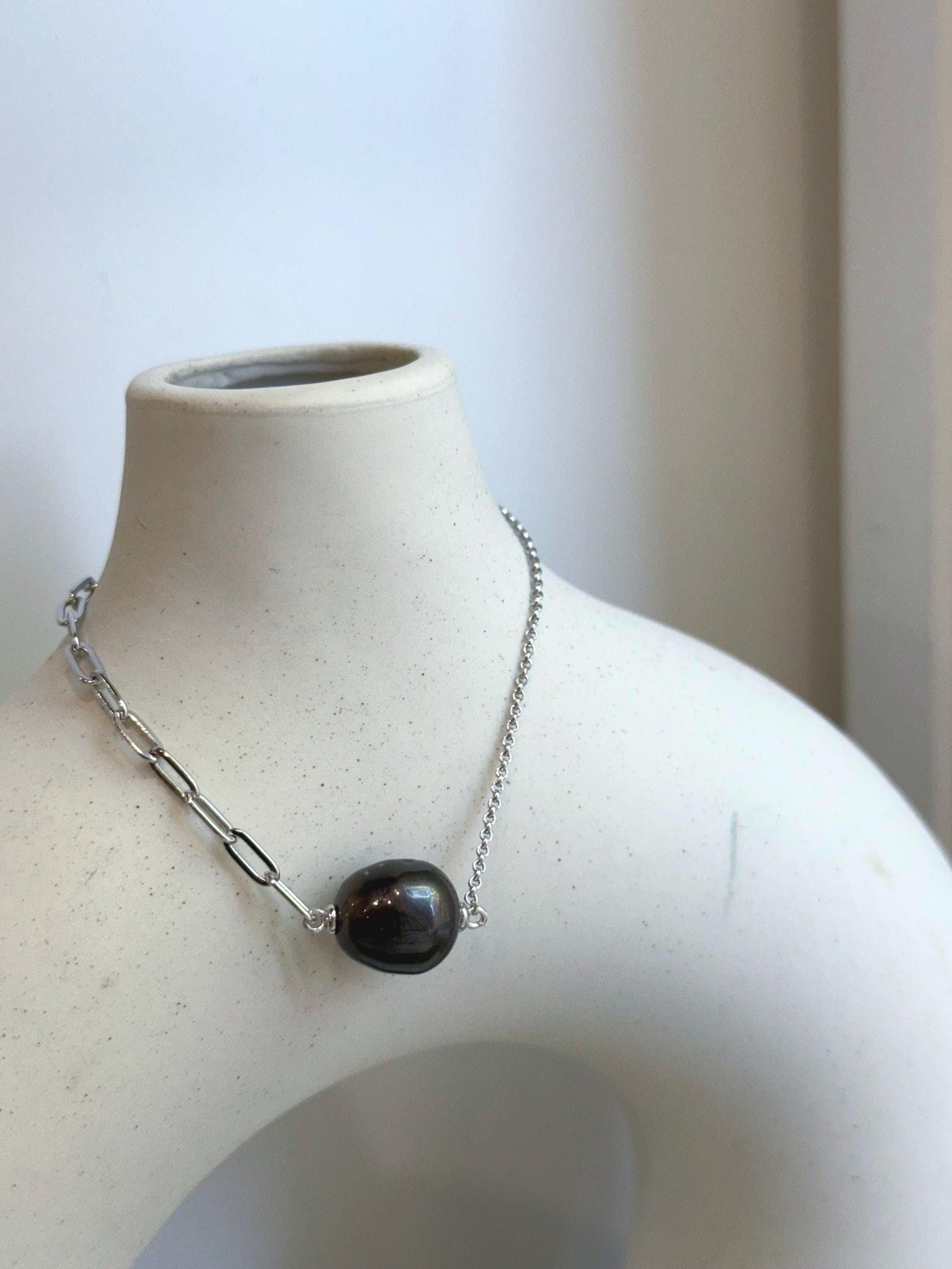 11.2mm Extreme luster mirrored Tahitian Ocean Saltwater Elegant black deep chocolate pearl s925 silver adjustable daily bracelet. To 7.6”