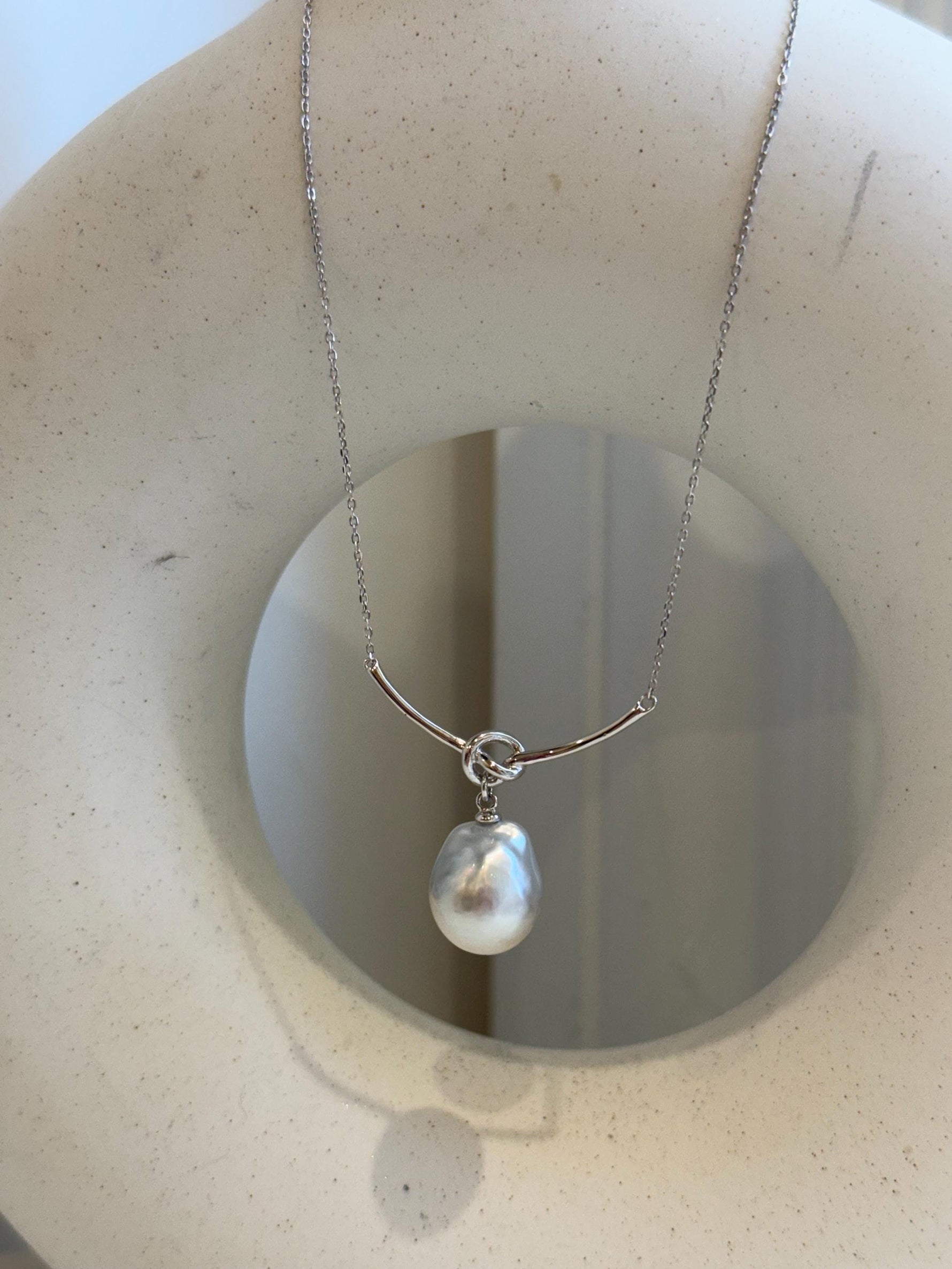 DDP 12.3x14.6mm Extreme luster Australian Ocean white silver Pearl S925 silver vintage pendant necklace set. birthday gift for her