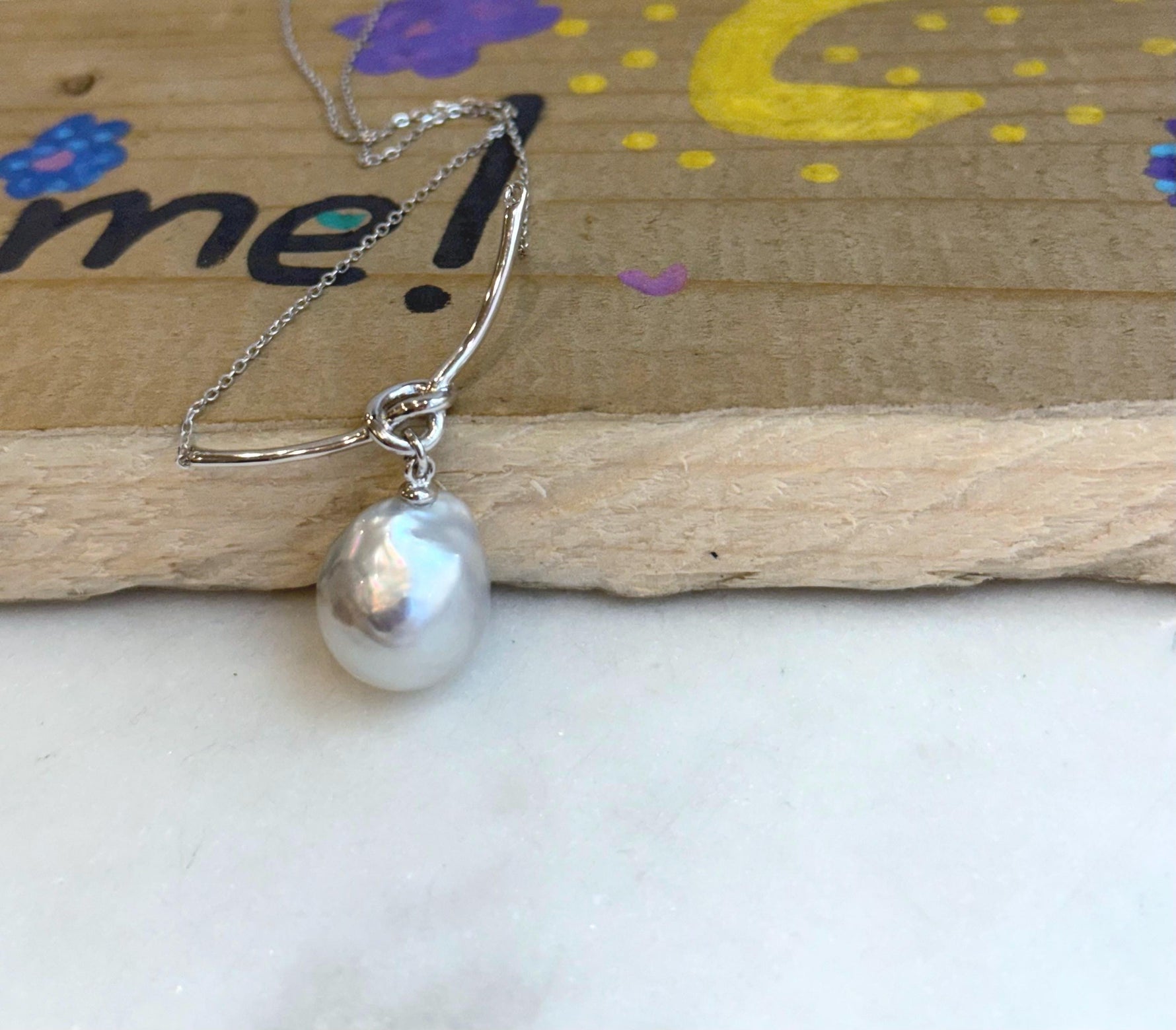 DDP 12.3x14.6mm Extreme luster Australian Ocean white silver Pearl S925 silver vintage pendant necklace set.