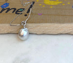 DDP 12.3x14.6mm Extreme luster Australian Ocean white silver Pearl S925 silver vintage pendant necklace set. daily wear necklace
