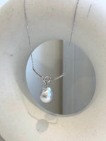 DDP 12.3x14.6mm Extreme luster Australian Ocean white silver Pearl S925 silver vintage pendant necklace set.