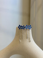 S925 Silver Blue Floral Chandelier Earrings: Vintage Style (Not for seperate purchase.)