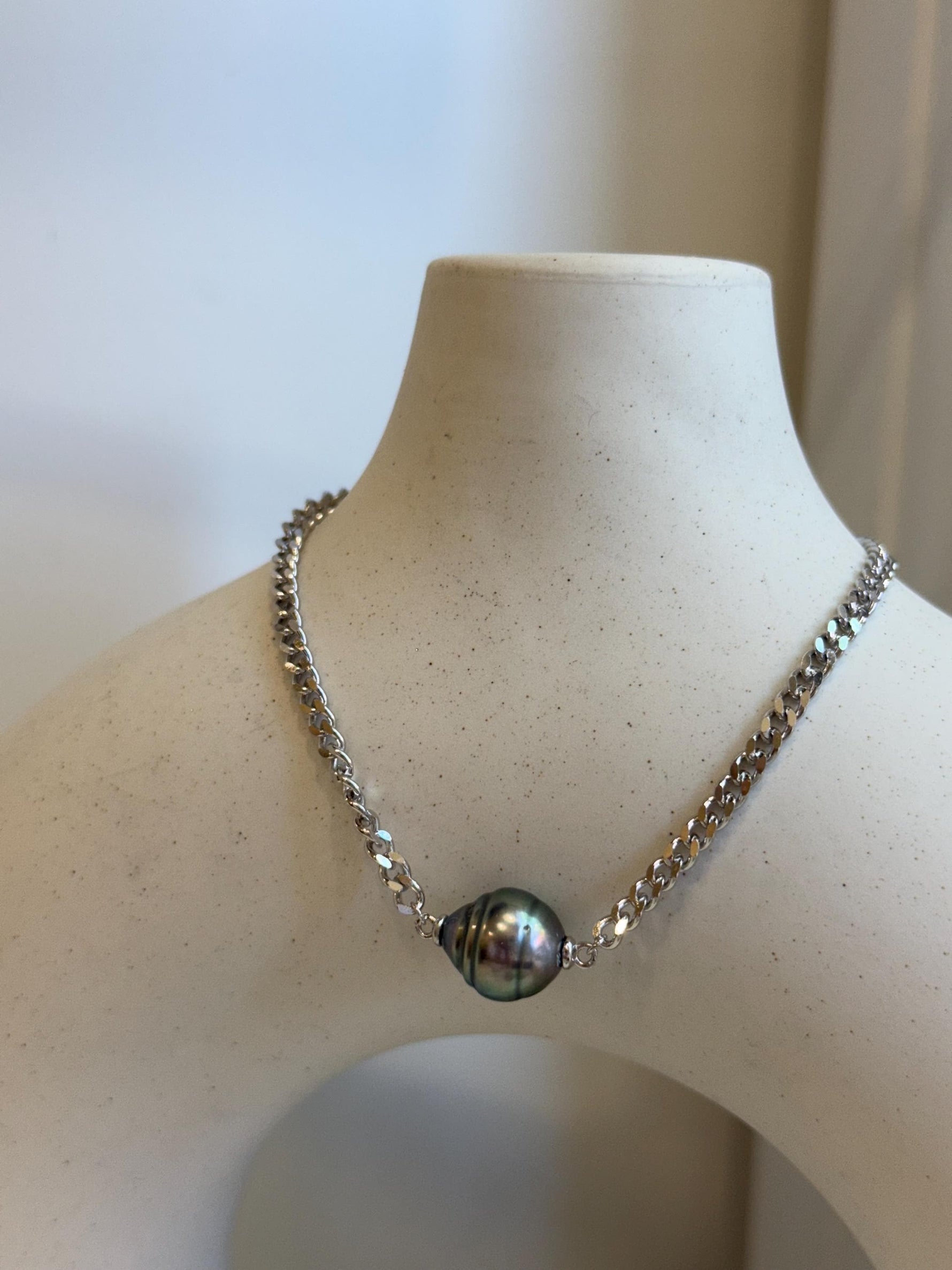 10.2mm Extreme luster mirrored Tahitian Ocean Saltwater Elegant Silver green Pearl s925 silver adjustable daily bracelet.