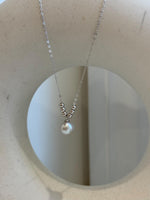 8.3mm Extreme luster Akoya silver blue Ocean Pearl s925 silver beads pendant Necklace chain set. gift for her birthday