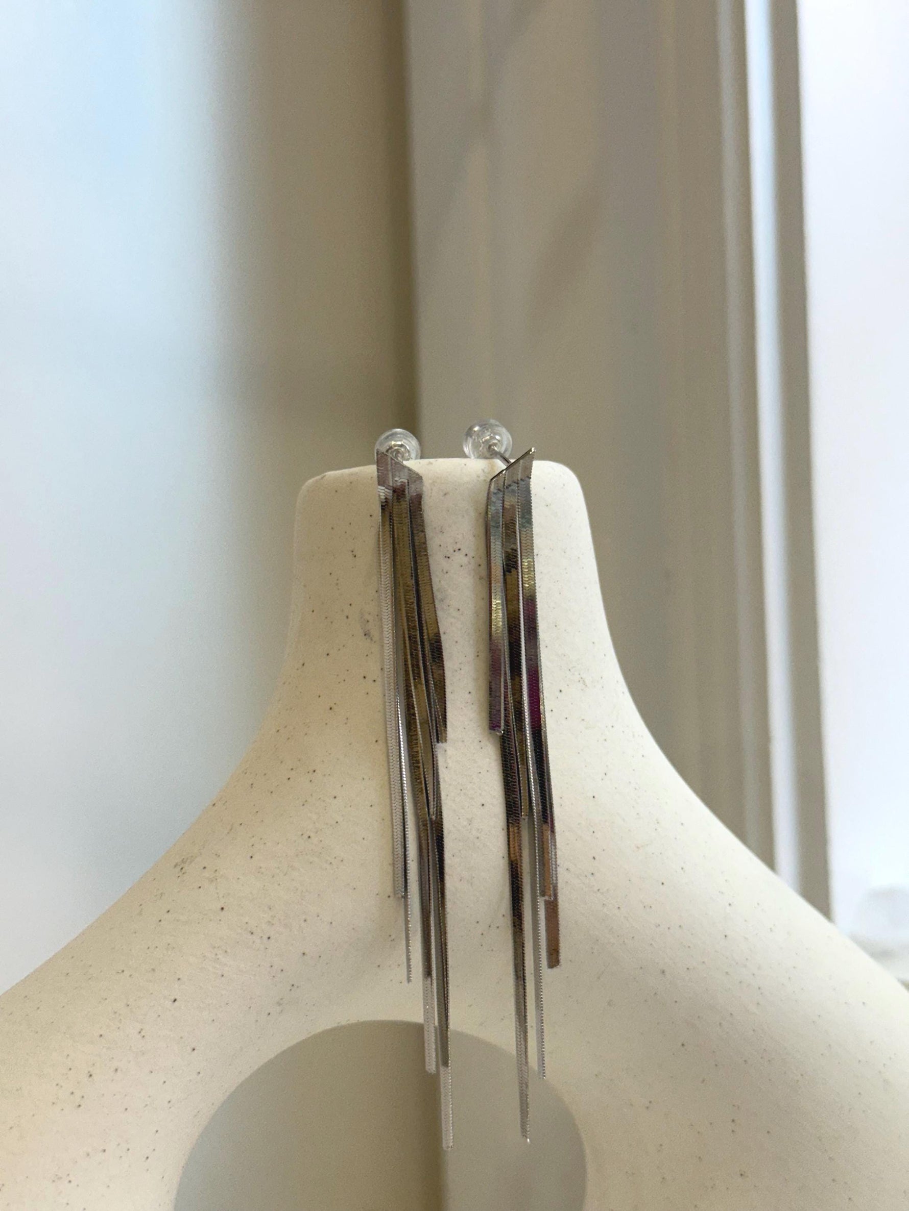S925 silver vintage cool Tassels earring chandeliers gift for her. 8.2cm high.