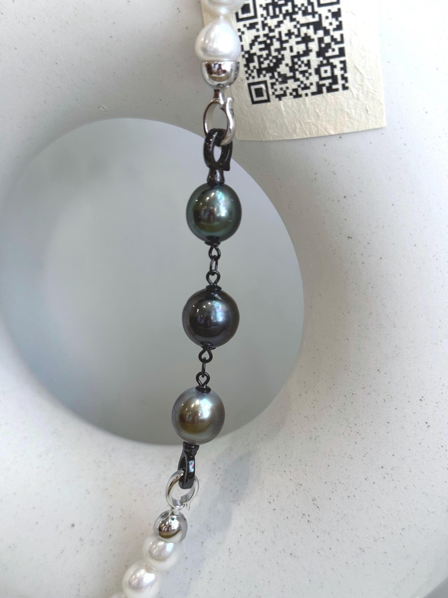 3pcs Extreme luster Metallic Tahitian hunter green olive black Ocean Pearls s925 silver Necklace extended chain 10.3-10.9mm 2.7”