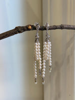 68pcs Extreme luster white small pearls Earring Chandeliers, Vintage, Snake design, 7.7cm high. DDP No Tariffs. for her birthday