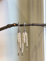 68pcs Extreme luster white small pearls Earring Chandeliers, Vintage, Snake design, 7.7cm high. DDP No Tariffs.