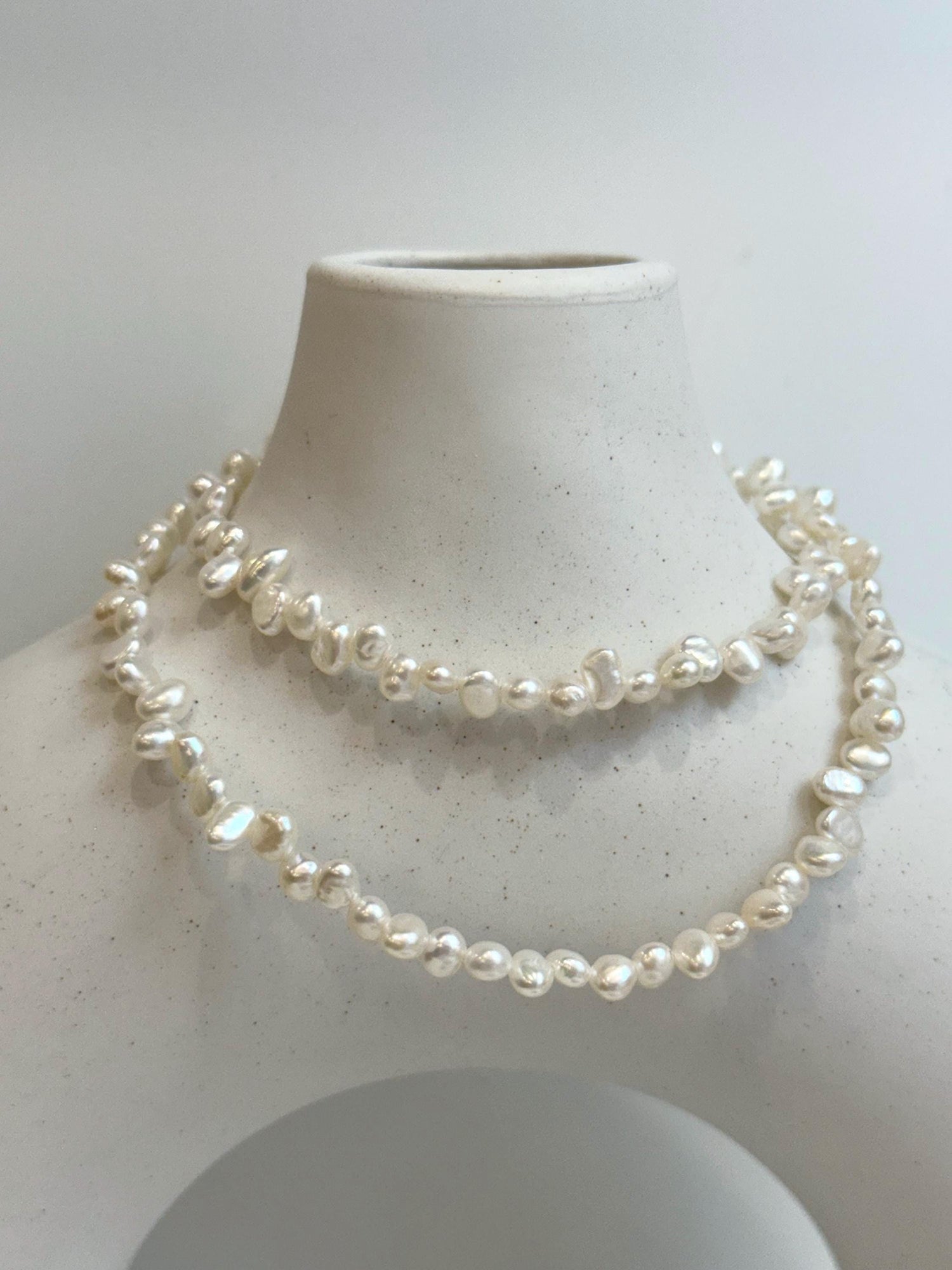 freshwater white petal keshi pearls s925 silver necklace strand for her