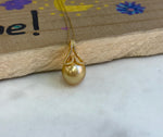 13.1mm Insale Extreme luster South Sea deep deep Golden ocean Pearl S925 silver mermaid tail pendant chain Anniversary birthday Gift for her