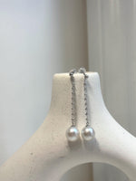 Australian Ocean White Pearls Earrings Chandeliers: Extreme luster mirrored effect, 10mm, 5.8cm high, S925 silver earrings.