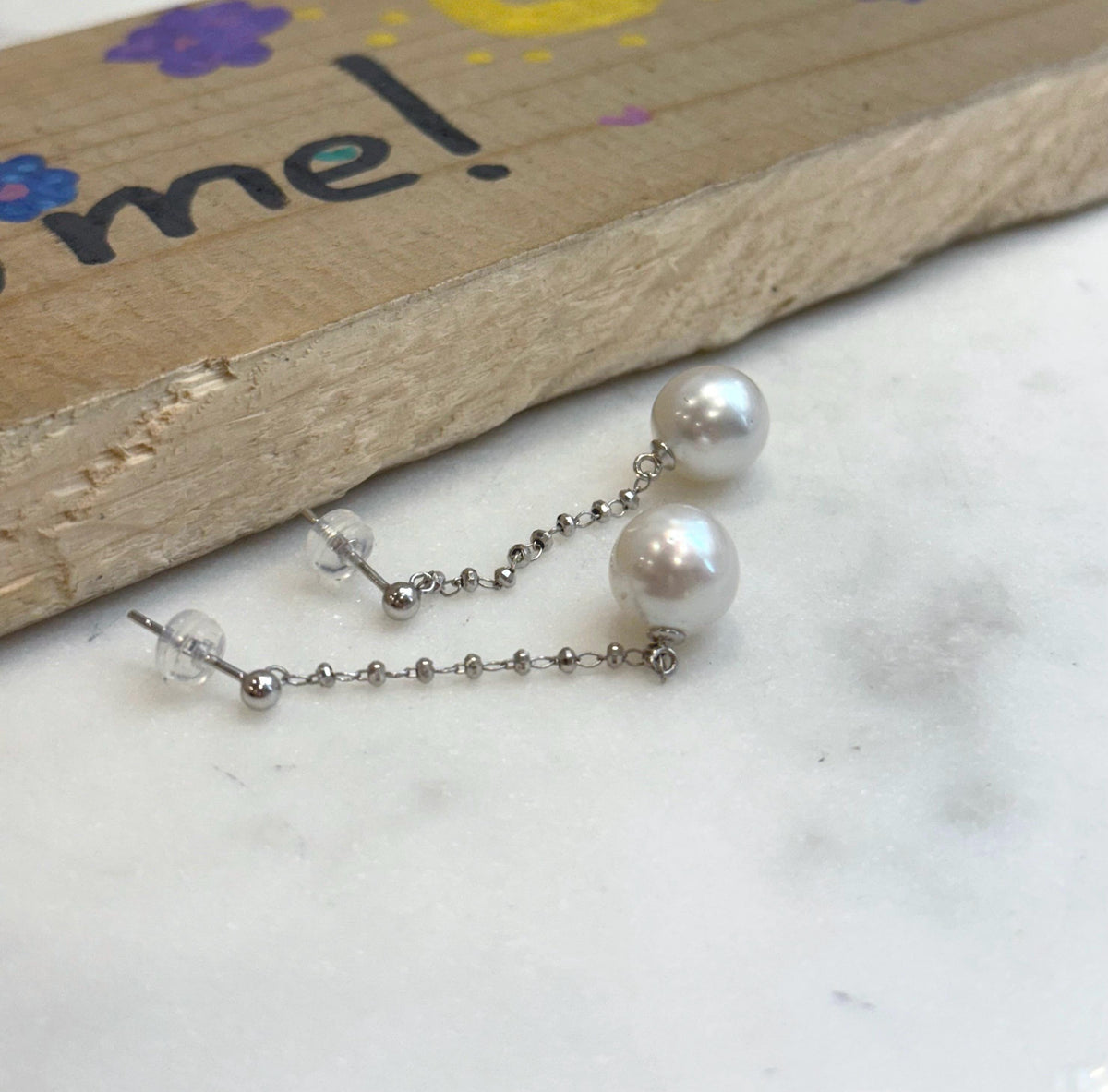 Australian Ocean White Pearls Earrings Chandeliers: Extreme luster mirrored effect, 10mm, 5.8cm high, S925 silver earrings. for her anniversary