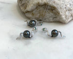 Whole set! Tahitian ocean pearls Pendant Earrings Set: Extreme luster mirrored effect, 8.3-9mm, S925 silver pendant necklace earrings set.