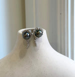 Whole set! Tahitian ocean pearls Pendant Earrings Set: Extreme luster mirrored effect, 8.4-9.6mm, S925 silver snake pendant necklace earrings set. for her birthday