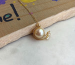 12.3mm Insale Extreme luster mirrored South Sea light Golden ocean Pearl S925 silver whale pendant chain Anniversary birthday Gift for her