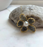 South sea golden pearl brooch pendant 2in1: Extreme luster, 9.5mm, cream pearl. Floral design Brooch. for her birthday