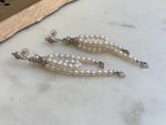 68pcs Extreme luster white small pearls Earring Chandeliers, Vintage, Snake design, 7.7cm high. DDP No Tariffs.