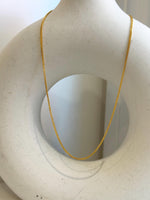 Not for seperate purchase!! 1.3mm thick s925 silver chopin chain necklace, adjustable size to 21.7” long, Gold color