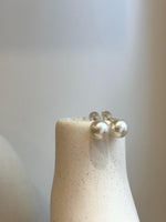 Au750 18K Gold Australian Cold White Ocean Pearls Earrings Studs: Extreme luster, 9.6mm, Super smooth and clean. DDP No tariffs.