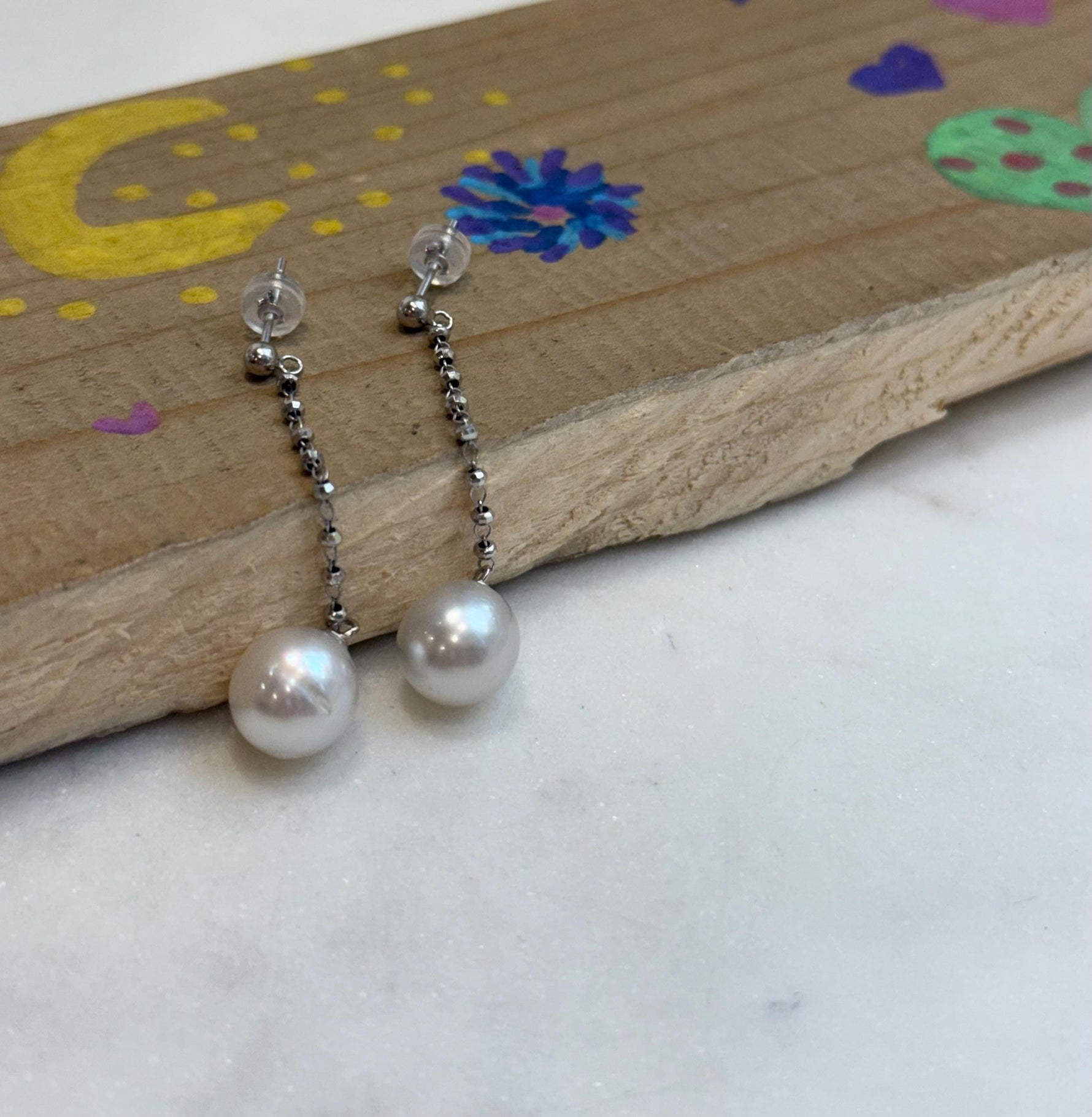 Australian Ocean White Pearls Earrings Chandeliers: Extreme luster mirrored effect, 10mm, 5.8cm high, S925 silver earrings. for her birthday
