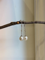 Australian Ocean White Pearls Earrings Chandeliers: Extreme luster mirrored effect, 10mm, 4.6cm high, S925 silver earrings. for her anniversary