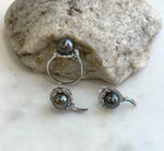 Whole set! Tahitian ocean pearls Pendant Earrings Set: Extreme luster mirrored effect, 8.4-9.6mm, S925 silver pendant necklace earrings set.