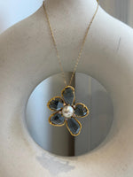 South sea golden pearl brooch pendant 2in1: Extreme luster, 9.5mm, cream pearl. Floral design Brooch.