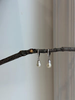 Freshwater Peanut Keshi Pearls Earrings Hoops: Extreme luster mirrored, 6.5mm, ivory silver. S925 silver hoops.