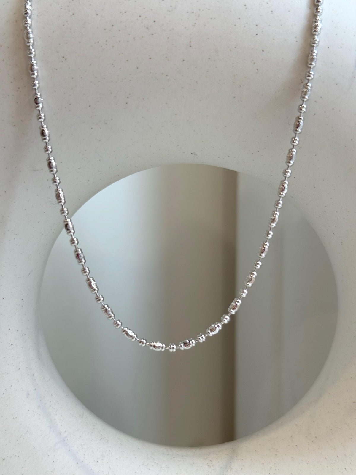 Not for seperate purchase!! 2mm thick s925 silver olive chain necklace, adjustable size to 20” long.