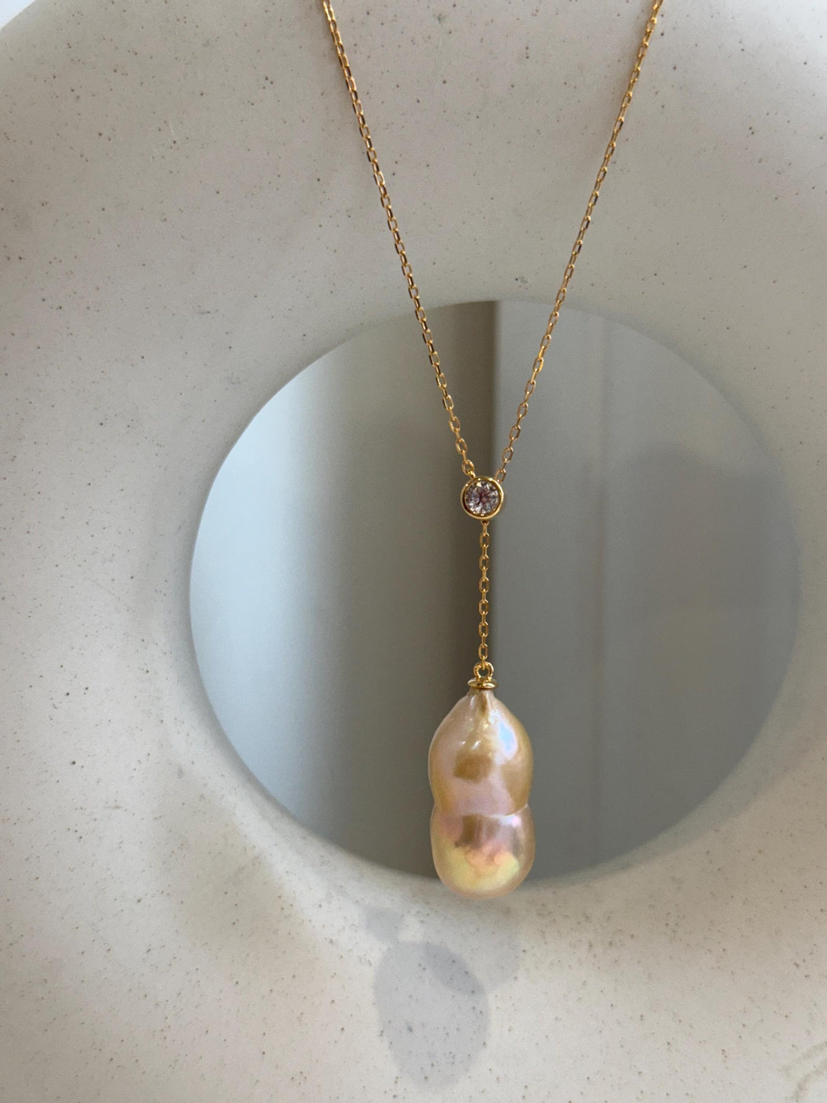 Peanut Keshi Pearl Necklace Set: Extreme luster, peach gold iridescent green hue, 12.9x24.3mm,s925 silver necklace set.  for her birthday