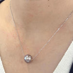 lavender pink floating pearl necklace pendant