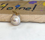ivory iridescent ocean Mabe Pearl 18k pendant s925 silver necklace set for her birthday