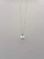 white pearl pendant real gold real diamond