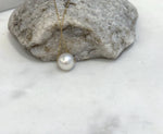 Au750 18k Yellow Gold 11mm Extreme luster Edison White Round Pearl Floating pendant silver chain Classic Necklace gift for her birthday