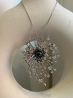 Tahitian Ocean Pearl Brooch Pendant 2in1: Extreme luster, 9mm green black pearl, Fireworks Copper Brooch Pendant with s925 silver chain.