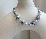 Au750 18K gold 30pcs Akoya Tahitian Ocean Pearls Bracelet: Extreme luster Mirrored effect, 3.5-9.2mm, 18k Gold beads clips, 8”long.