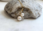8.2-9.6mm Double Akoya Ocean Ivory Pearls floral pendant necklace set: Extreme luster mirrored, S925 silver pendant also chain. gift for her daily wear