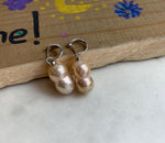 Peanut Keshi Pearls Earrings Hoops: Extreme luster, pink peach gold iridescent pearls green hue, to 20.5mm,s925 silver earrings hoops.