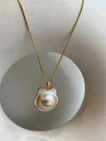 unique ivory iridescent ocean Mabe Pearl 18k pendant s925 silver necklace set for her