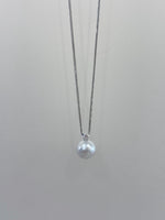 18k gold saltwater white pearl pendant