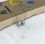 Double Au750 18k Gold Akoya Ocean silver blue Round Pearls Floating pendant silver chain Classic Necklace for her birthday gift.