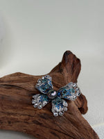 Tahitian Ocean Pearl Brooch Pendant 2in1: Extreme luster mirrored, 9.6mm peacock green brown, butterfly Copper Brooch, s925 silver chain.