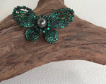 Tahitian Ocean Pearl Butterfly Brooch Pendant 2in1: Extreme Luster mirrrored, 10.2mm, platinum black pearl, 6x4cm, S925 silver chain.