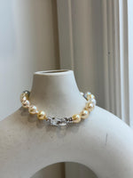 Multicolor Ocean Pearls Bracelet: 19pcs Akoya ocean Australian White ocean Pearls, Extreme luster, 6.7-8.5mm, 7.2” knotted