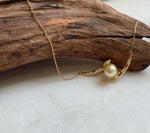 8.9mm South Sea golden Ocean Pearl pendant necklace set:top quality Extreme luster mirrored, pure gold pearl, S925 silver pendant chain set.